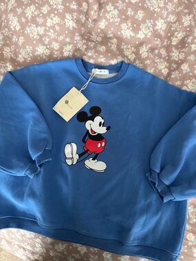 Kids Blue Mickey Graphic Crewneck Sweater